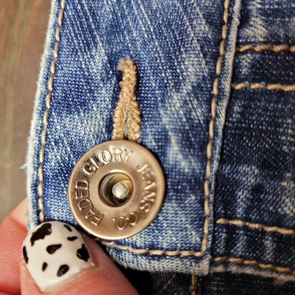 Faded Glory Blue and Gold Skorts with Raw Hem - Picture 4 of 9